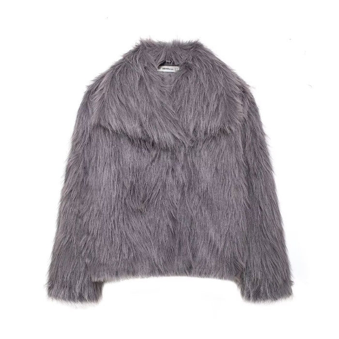 Women Clothing Artificial Fur Effect Short Coat-Fancey Boutique