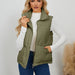 Women Clothing Autumn Winter Short Quilted Stand Collar Vest Coat Thick Waistcoat Vest Cotton-Fancey Boutique