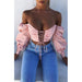Color-Pink-Solid Color off Shoulder Women Tube Top Lace up Bare Cropped Slim Fit T shirt Women Clothing-Fancey Boutique