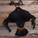 Color-Black-Bikini Handmade Tassel Bohemian Swimsuit Sexy Lady Beach Swimming Clothing-Fancey Boutique