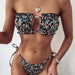 Color-Green Leopard-Swimsuit Sexy Pleated Hollow Out Cutout Bikini Bikini-Fancey Boutique