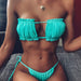 Color-Green-Swimsuit Sexy Pleated Hollow Out Cutout Bikini Bikini-Fancey Boutique