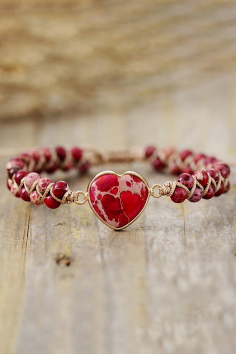 Handmade Heart Shape Natural Stone Bracelet-Fancey Boutique