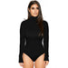 Color-Black-Autumn Winter Long-Sleeved Bottoming Shirt Women Clothing Tight Bodysuit Bodysuit-Fancey Boutique