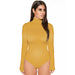 Color-Yellow-Autumn Winter Long-Sleeved Bottoming Shirt Women Clothing Tight Bodysuit Bodysuit-Fancey Boutique