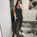 Color-Black-Summer Sexy Strap Backless Pocket Women Jumpsuit-Fancey Boutique