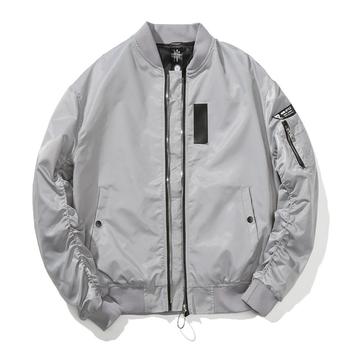 Color-Gray (Thin)-Spring Autumn Jacket bomber jacket Varsity Jacket Korean Fashion Young Jacket-Fancey Boutique