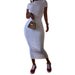 Color-White-Women Clothing Solid Color Dress Vacation Casual Dress Short Sleeve T shirt Sexy-Fancey Boutique