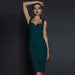 Color-Green-Green Bandage One-Piece Dress Lady Sexy Sleeveless Spaghetti Strap Red Evening Party Performance Dress-Fancey Boutique
