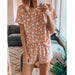 Color-Pink-Summer New Printed Pajamas Two-Piece Set Home Wear Suit-Fancey Boutique