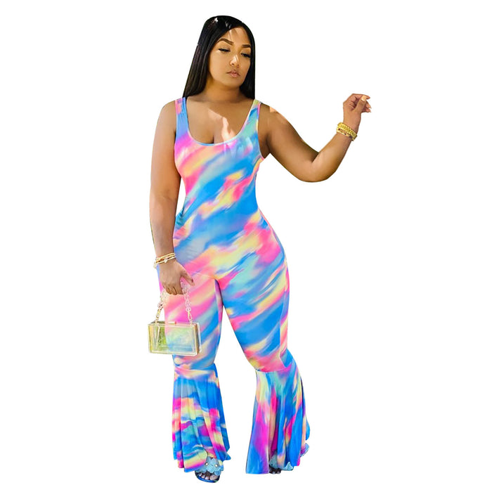 Women Clothing Women Gradient Vest Horn Jumpsuit-Blue-Fancey Boutique