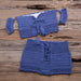 Color-Blue-Sexy Strap Hand Crocheting Woven Hollowed Bikini Split Swimsuit-Fancey Boutique