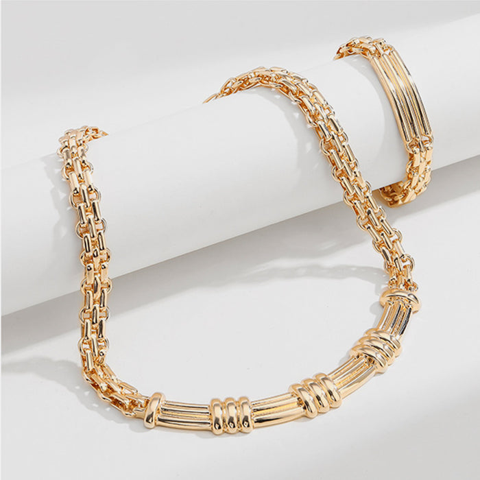 Gold-Plated Alloy Chain Bracelet-One Size-Fancey Boutique