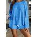 Color-Blue-2-New Casual Pajamas Suit Women round Neck Solid Color Pajamas-Fancey Boutique