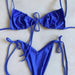 Color-Blue1-Popular Split Bikini Swimsuit Solid Color Women Bikini Tied Swimsuit-Fancey Boutique