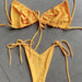 Color-Yellow-Popular Split Bikini Swimsuit Solid Color Women Bikini Tied Swimsuit-Fancey Boutique