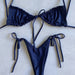 Color-Dark Blue-Popular Split Bikini Swimsuit Solid Color Women Bikini Tied Swimsuit-Fancey Boutique