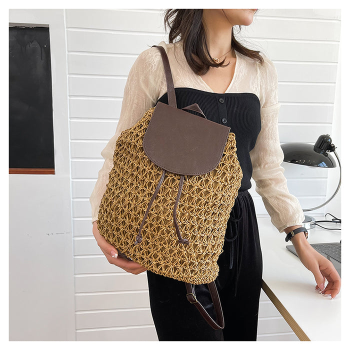 Shoulder Straw Backpack-Fancey Boutique