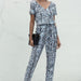 Color-Pale blue-Summer Women Clothing V neck Leopard Print Printed Jumpsuit-Fancey Boutique