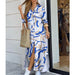 Color-Blue Chain-Women Clothing Spring Summer Printed Sexy Shirt Dress-Fancey Boutique