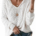 Autumn Winter Pullover Hoodie Coat Knitted Sweater-White-Fancey Boutique