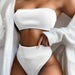 Color-White-Swimsuit Bikini Swimsuit Solid Color Swimsuit Split Swimsuit-Fancey Boutique