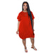 Color-Orange Red-Women Clothing Dress Puffy Large T shirt Lantern Dress Short Sleeve Summer-Fancey Boutique