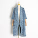 Color-Blue-Casual Collared Batwing Sleeve Loose Denim Trench Coat Women-Fancey Boutique