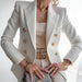 Color-White-Women Solid Color Fashionable Casual Short Blazer-Fancey Boutique