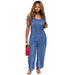 Boutique Casual Denim Solid Color Vest Backless Jumpsuit-Blue-Fancey Boutique