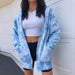 Mineral Wash Women Hooded Zipper Large Pocket Loose Casual Street Trendy Basic Tie Dye Jacket-Fancey Boutique