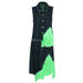 Color-Set-Fluorescent Green Tassel Vest Skirt Denim Two Piece Set-Fancey Boutique
