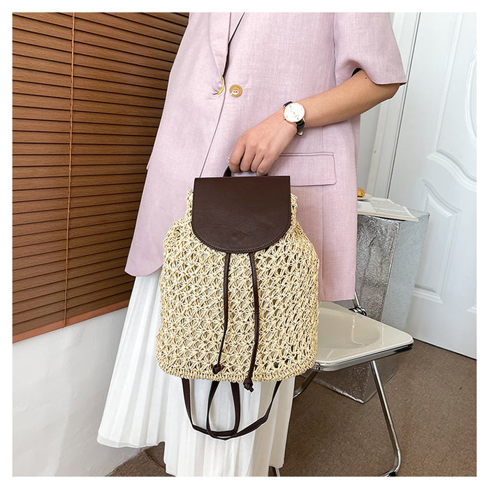 Shoulder Straw Backpack-Fancey Boutique