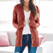 Color-Red-Autumn Winter Casual V neck Single Breasted Long Sleeve Knitwear Coat Cardigan Sweater for Women-Fancey Boutique