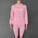 Popular Fall Winter Loungewear Hooded Long-sleeved Casual Sports Suit Sweater For Women-Pink-Fancey Boutique