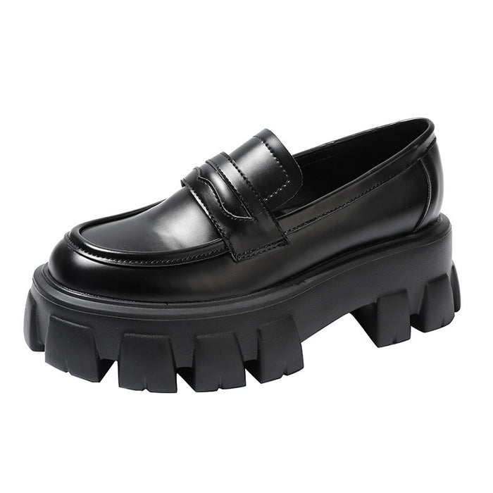 British style punk platform shoes slip-on loafers fashion small leather shoes women-34-Fancey Boutique