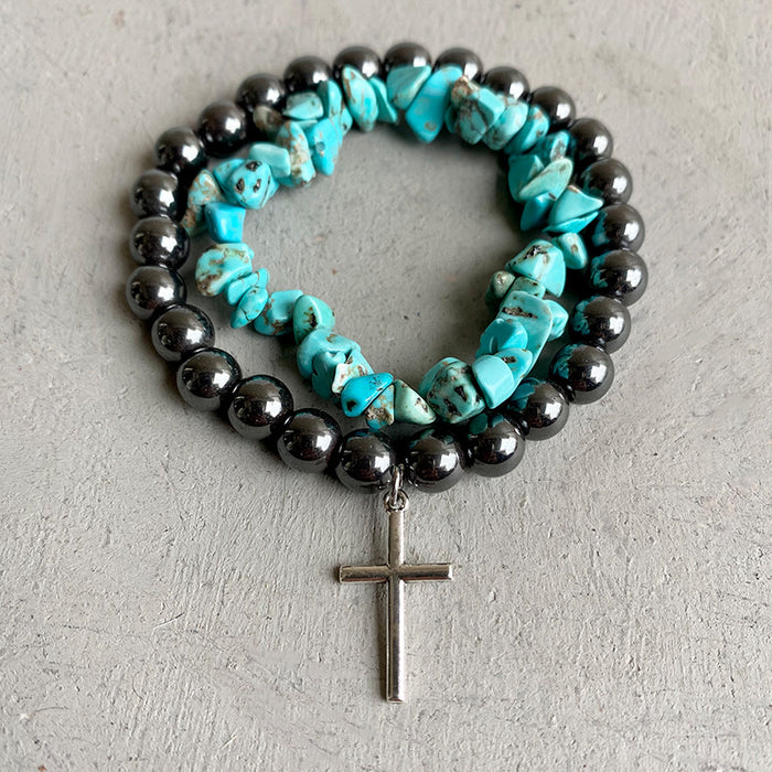 Turquoise Alloy Bracelet-Fancey Boutique