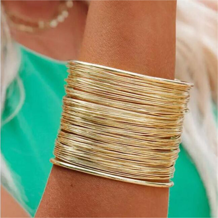 Alloy Layered Cuff Bracelet-One Size-Fancey Boutique