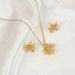 Starburst Gold-Plated Earrings and Necklace Set-One Size-Fancey Boutique