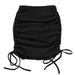Color-Black-Knitted Threaded Side Drawstring Elastic Pleated Skirt Sexy Slim Adjustable Hip Skirt-Fancey Boutique