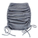 Color-Gray-Knitted Threaded Side Drawstring Elastic Pleated Skirt Sexy Slim Adjustable Hip Skirt-Fancey Boutique