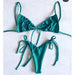 Color-Lake Blue1-Popular Split Bikini Swimsuit Solid Color Women Bikini Tied Swimsuit-Fancey Boutique
