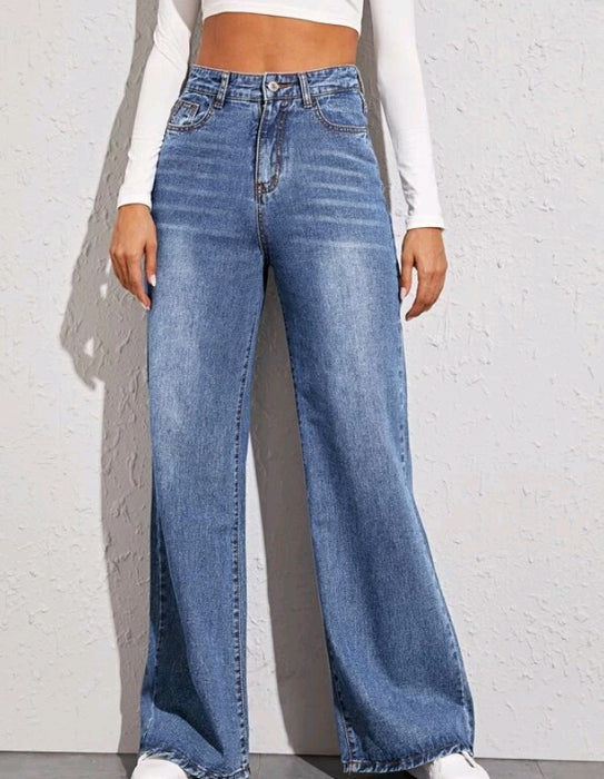 Women Loose High-Waist Wide-Leg Jeans Popular-Fancey Boutique