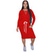 Color-Red-Popular Classic Simple Casual Solid Color Long Sleeve Dress-Fancey Boutique