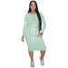 Color-Light Green-Popular Classic Simple Casual Solid Color Long Sleeve Dress-Fancey Boutique