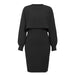 Color-Black-Knitted Dress Two Piece Set Autumn Winter Solid Color Pullover Sweater Women-Fancey Boutique