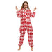 Color-Red Deer-Women Christmas Festival Deer Snowflake Flannel Jumpsuit Pajamas Home Wear-Fancey Boutique