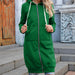 Color-Grass Green-Women Clothing Autumn Winter Women Loose Hooded Mid Length Women Hoodies-Fancey Boutique