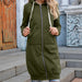 Color-Army Green-Women Clothing Autumn Winter Women Loose Hooded Mid Length Women Hoodies-Fancey Boutique
