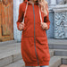Color-Orange-Women Clothing Autumn Winter Women Loose Hooded Mid Length Women Hoodies-Fancey Boutique
